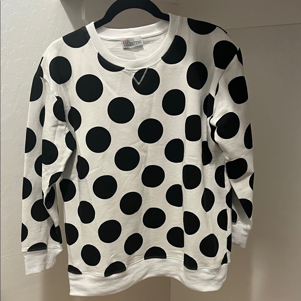 RED Valentino Monochrome Polka Dot Top